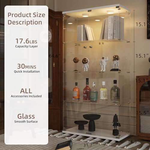 Glass Display Cabinet with LED Light
