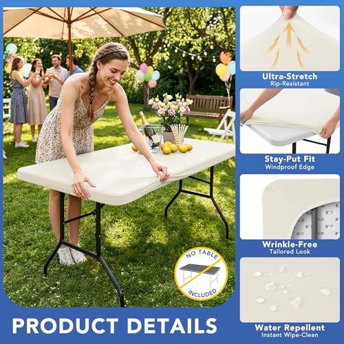 Fitted Tablecloth for 8 Foot Rectangle Tables (4 Count)