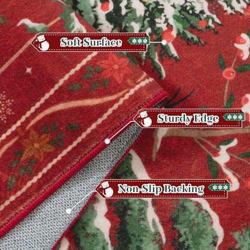 Christmas Area Rug 8x10 Red Animal Living Room Carpet Bedroom Rug (80 Sq Ft)
