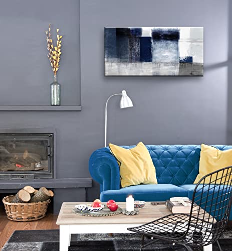 Canvas Abstract Artwork for Wall Decor Blue and Gray Abstract Wall Art Canvas Prints for Living Room Bedroom Office Wall Decor Bathroom Decor Home Decor Poster Print Size