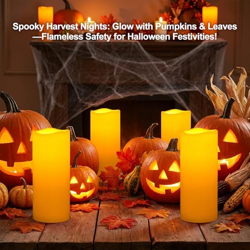 12"x5" Large Waterproof Outdoor Flameless Candles with Remote Timer