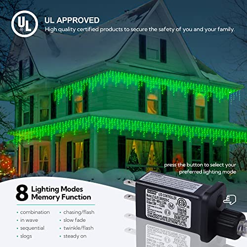 Green Christmas Icicle Lights