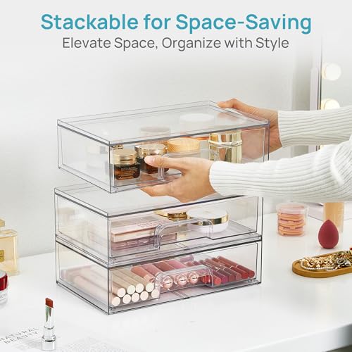 Clear Stackable Storage Drawers (4 Count)
