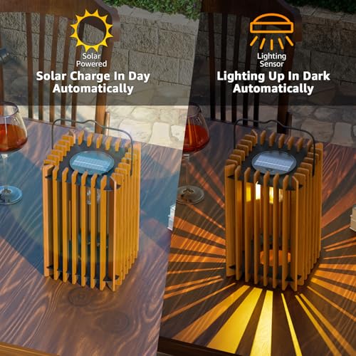 2 Pack Solar Lanterns Outdoor Hanging Portable Table Top Decorative Lamp DIY Lantern Lights Water (2 Count)
