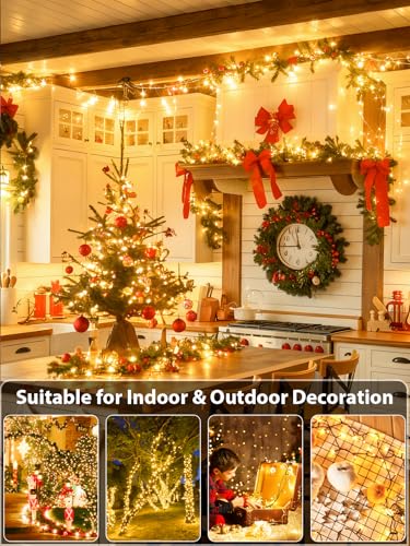 Extendable 108 FT 300 LED Christmas String Lights Indoor Outdoor Warm White
