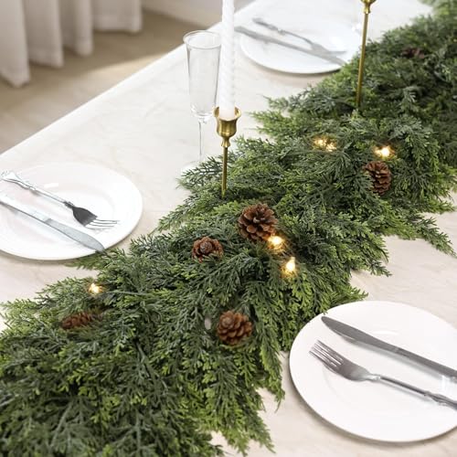 Lifelike Touch Artificial Cedar Garland for Christmas Decor