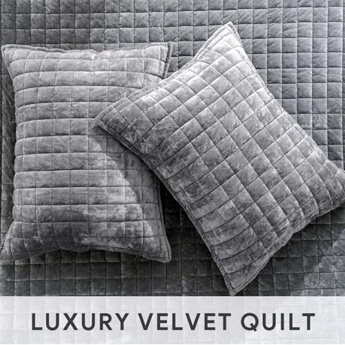 Channel Box Stitch Velvet Quilt Set