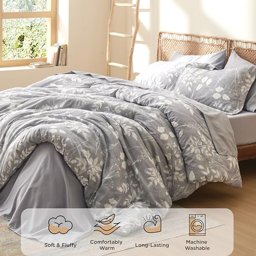 Floral Grey Comforter Set