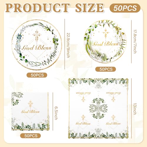 150Pcs Baptism Paper Plates & Napkins (150 Count)