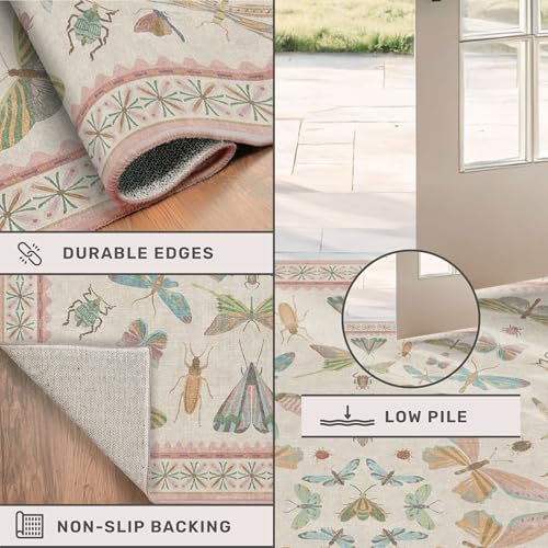 Light Pink Washable Bathroom Rug (8 Sq Ft)