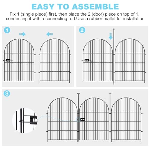 Tall Garden Fence with Gate (21600 sq inches)