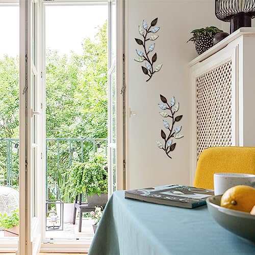 2 Pcs Metal Leaf Wall Art Vine Branch Decor (2 Count)