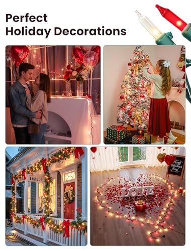 Red and Warm White Christmas Lights (13 Foot)