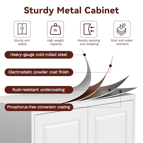 71" Tall Wardrobe Closet with Doors and Adjustable Shelves