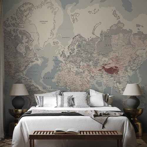Wall Mural World Map 77x55 in (29.49 Sq Ft)