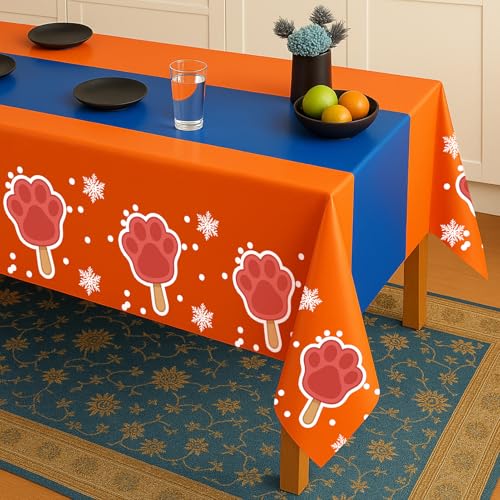6 pcs Dog Cat Paw Birthday Tablecloths