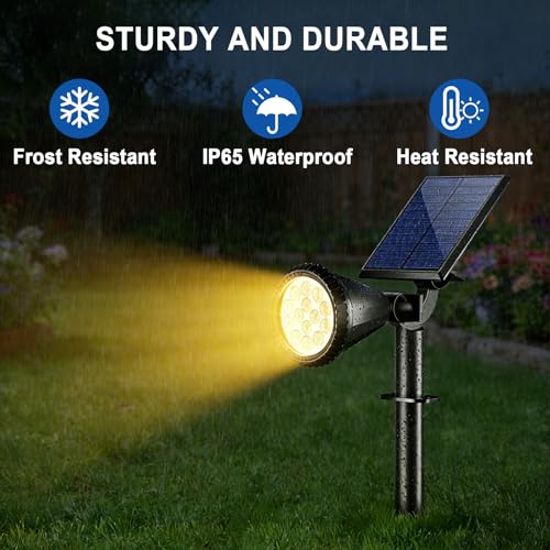 Solar Lights Outdoor Waterproof Flag Spotlights 2 Pack (2 Count)