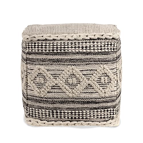 Pouf Ottoman with Filler Cube Bean Bag Pouffe