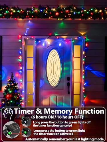 75.8FT 200 LED Extendable Multicolor Christmas String Lights Indoor Outdoor