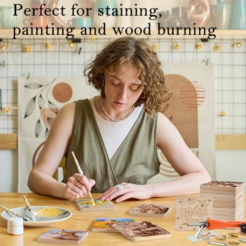 36 PCS Unfinished Wood Coasters