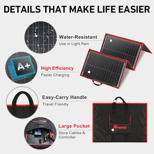 200W Portable Foldable Solar Panel Kit with Charge Controller