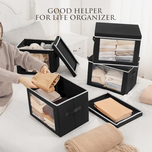 Stackable Storage Bins with Lids (5 Count)