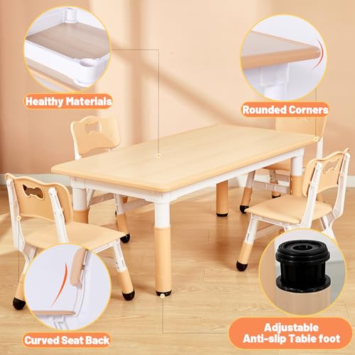 Kids Table and 4 Chairs Set for Ages 3