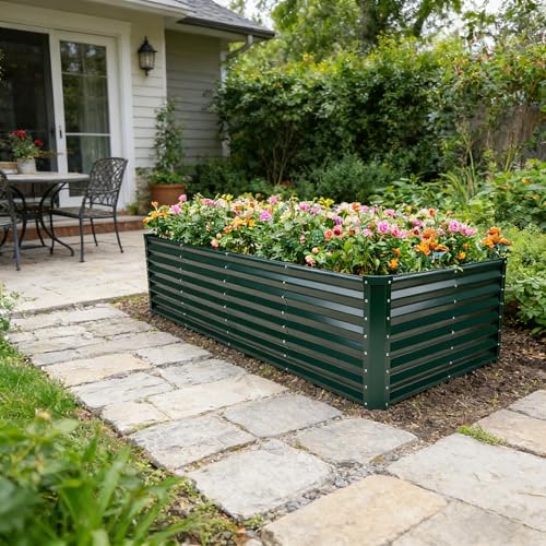 GARDMAX 8x4x2FT Galvanized Raised Garden Bed Kit