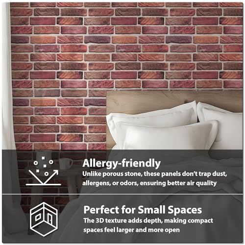 3D Red Faux Brick Wall Panels