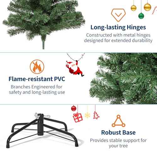 6ft Prelit Wide Fraser Fir Artificial Christmas Tree with RGBW Light