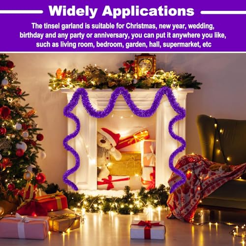 25 Feet Metallic Twist Tinsel Garland Wall Hanging Backdrop for Parade Floats (25 Foot)