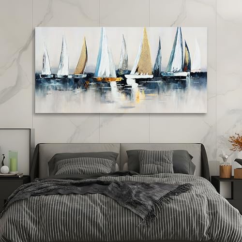 Wall Decorations Abstract Art Wall Decor Sailing Boat Wall Painting Artwork for Walls for Bedroom Living Room Decoration Home Kitchen Office 29" X 58"