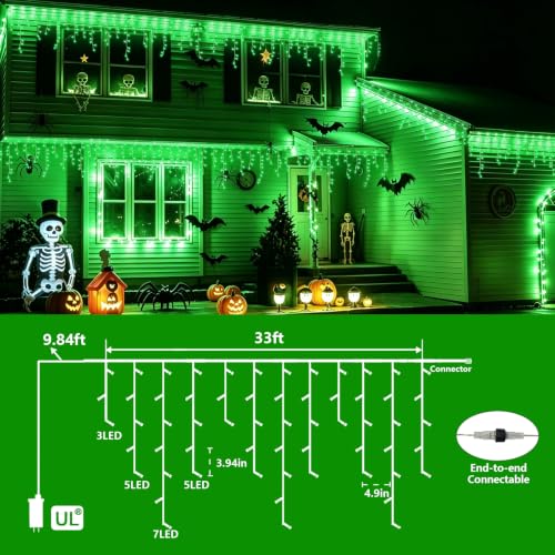 33ft 400 LED Icicle Lights for Outside (33 Foot)