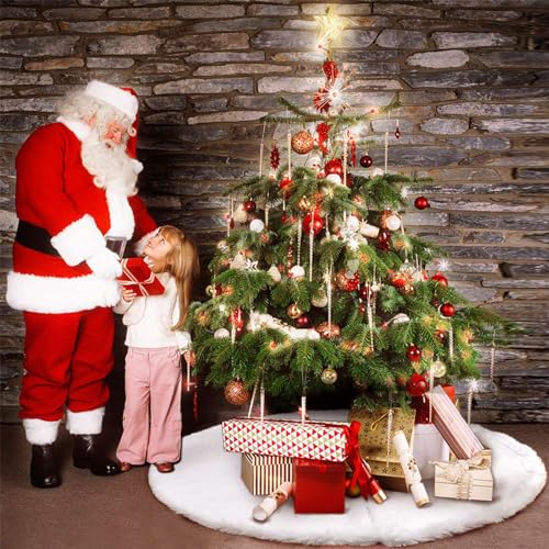 Christmas Tree 60 inches White Plush Skirt Decoration for Merry Christmas Party