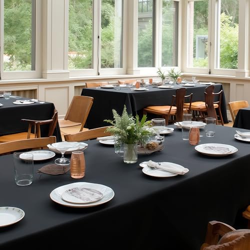 Black Rectangle Tablecloths for 8 Foot Tables (8 Count)