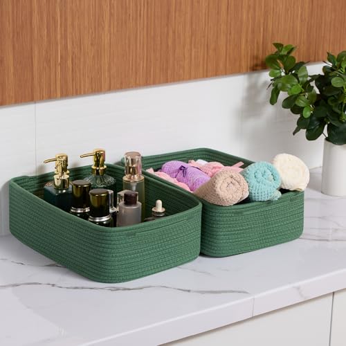 Large Shallow Organizing Baskets 15x11x5.1 Inches (3 Count)