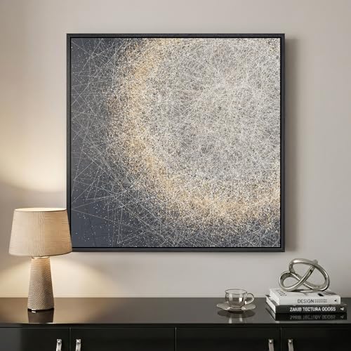 Framed Modern Black and White Abstract Wall Art