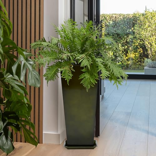 Garden 28" Large Metal Glazed Planter Set of 2 (2 Count)