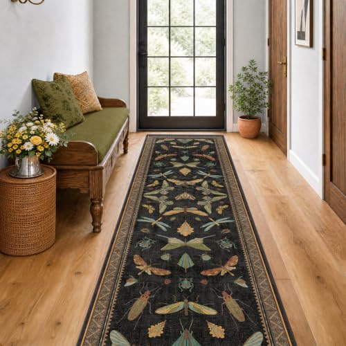 2x7 Black Non Slip Entryway Runner Rug (14 Sq Ft)