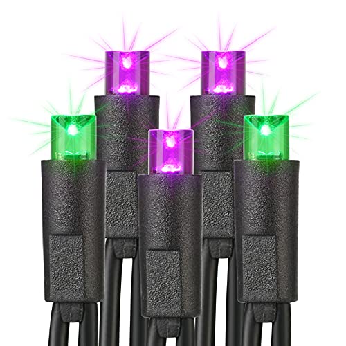 5MM Wide Angle Halloween Lights Purple & Green