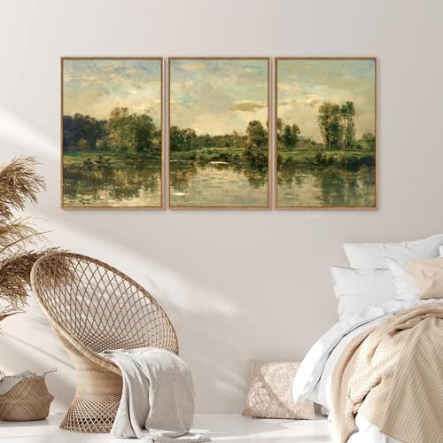 Vintage Nature Framed Canvas Wall Art Set of 3 (3 Count)