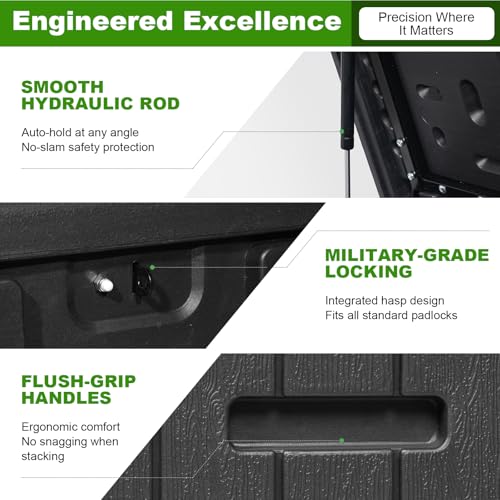 320 Gallon Deck Box with 6 Waterproof Foot Pads