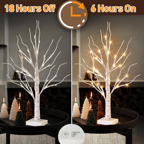 Lighted Birch Tree Christmas Decorations for Home