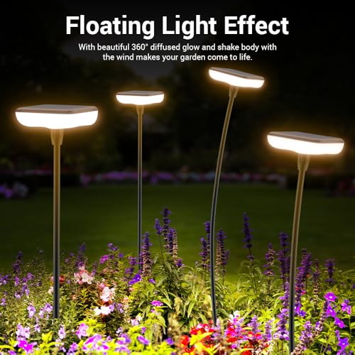 Solar Lights Outdoor Pathway 8 Pack IP65 Waterproof 31" Solar Garden Lights 2 Heights Adjustable Auto On