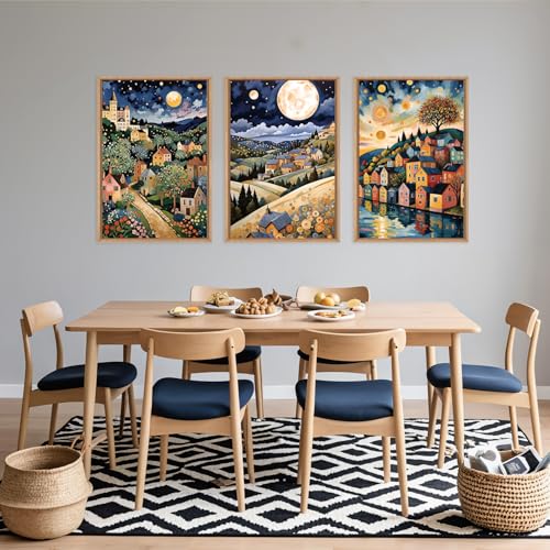 Large Abstract Colorful Framed Canvas Wall Art