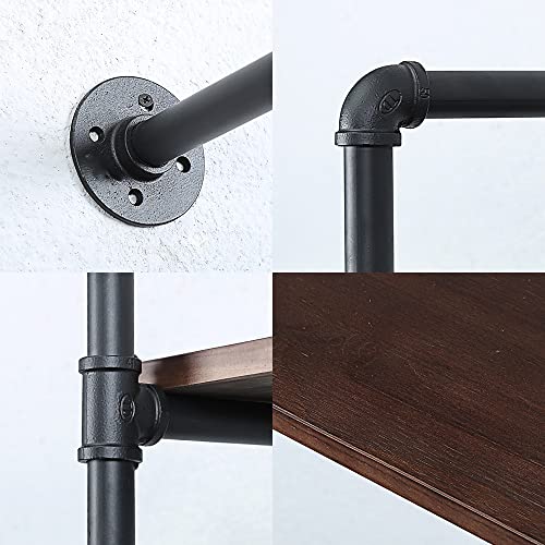 Industrial Pipe Shelves With Wood Planks