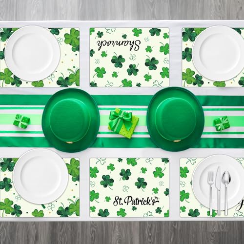 St. Patrick's Day Plastic Placemats Set of 6 Lucky Table mats 17×13×0.04in (6 Count)
