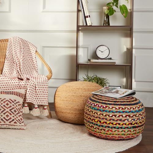 Jute Braided Pouf (2 Count)