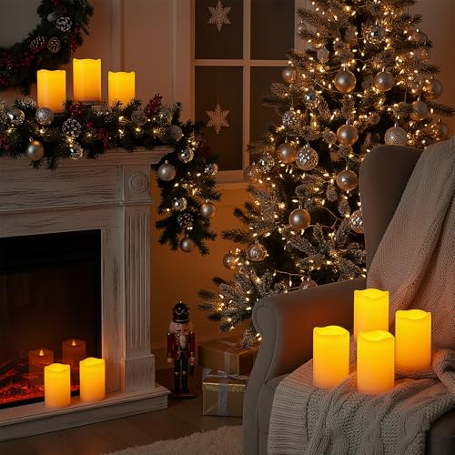 Waterproof Outdoor Flameless LED Pillar Candles with Remote Timer (3 Count)