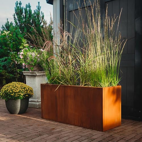 Corten Steel Planter Box 36" L x 12" W x 16" H Rectangular Outdoor Planter